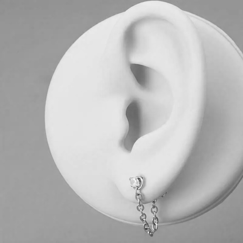 Piercing Corrente Lóbulo Microbell Curvo Modelo 2 Aço 316L